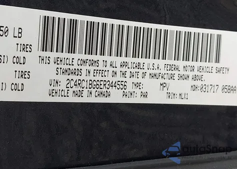 2014 Chrysler Town & Country Touring from USA, damaged, VIN 2C4RC1BG6ER344556